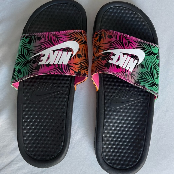 Nike Other - Nike Benassi JDI Print Tropical Slide Sandals